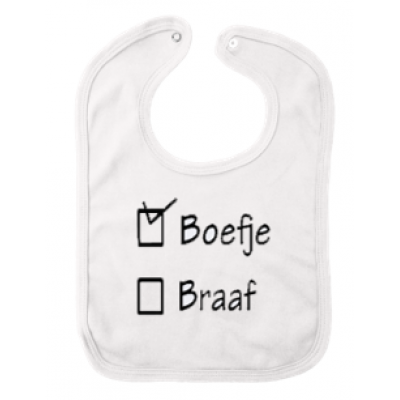 Slabbetje druknoopje "Boefje - Braaf" Slabbetje druknoopje "Boefje - Braaf"